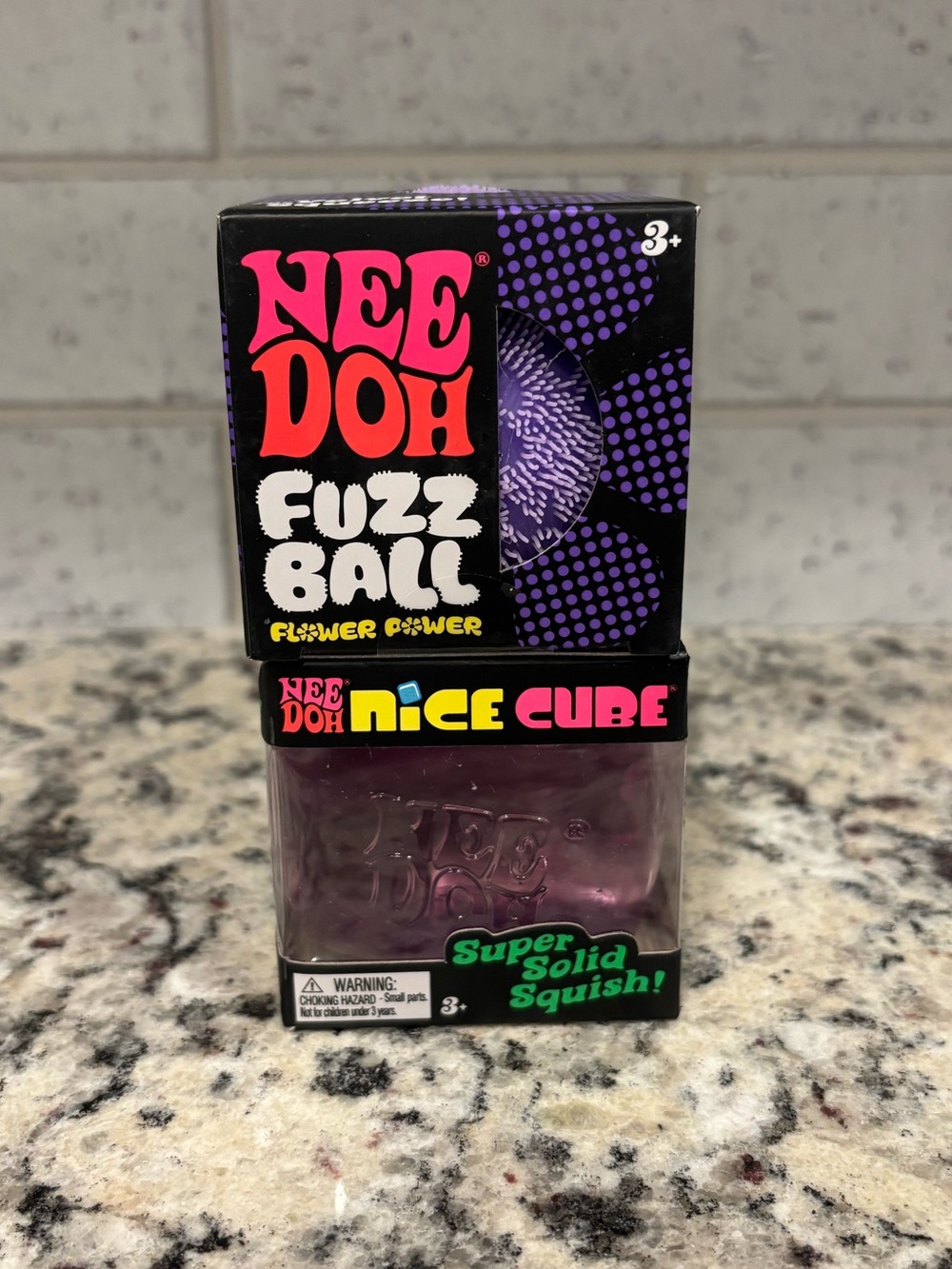 Purple Fuzz Ball and Nice Cube - Needoh